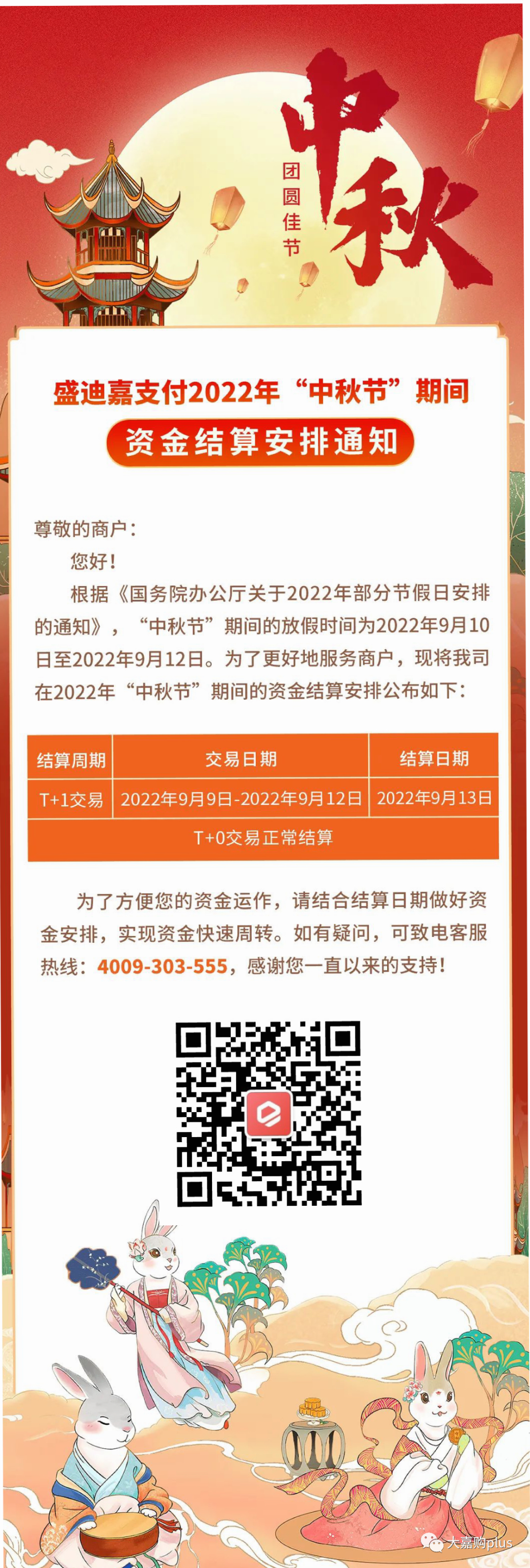 盛迪嘉支付2022年“中秋节”期间资金结算安排通知(图1)