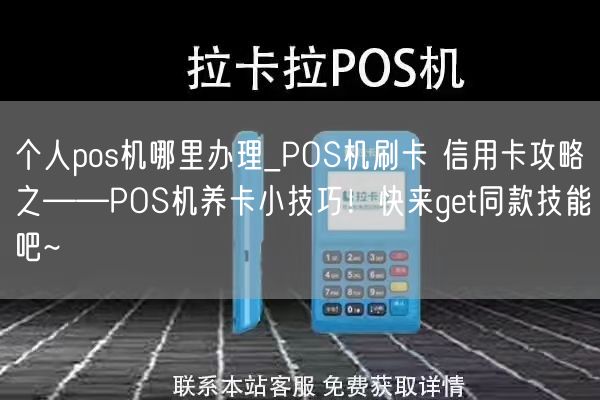 个人pos机哪里办理_POS机刷卡 信用卡攻略之——POS机养卡小技巧！快来get同款技能吧~(图1)